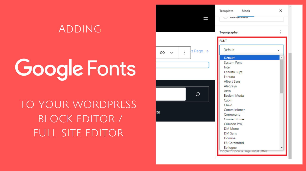 [WordPress] Adding Google Fonts to block editor/full site editor